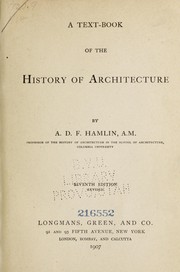 Front cover of A text-book of the history of architecture by A. D. F. Hamlin