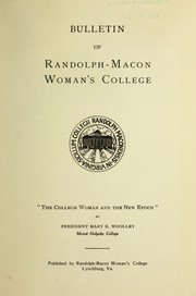 Cover of "The college woman and the new epoch," by Mary Emma Woolley