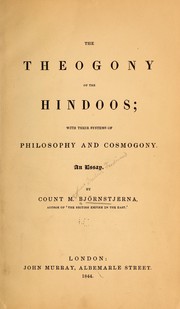 Front cover of The theogony of the Hindoos by Magnus Fredrik Ferdinand Björnstjerna