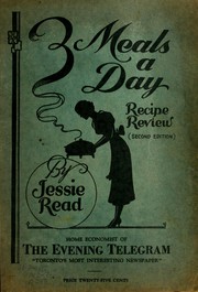Front cover of Three meals a day.  Recipe review by Jessie M. Read