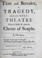 Front cover of Titus and Berenice by Thomas Otway