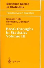 Cover of Breakthroughs in statistics by Samuel Kotz
