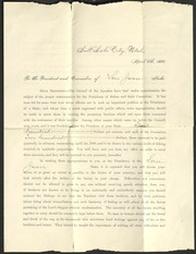 Front cover of To the President and Counselors of [San Juan] Stake by Council of the Twelve Apostles (Church of Jesus Christ of Latter-day Saints)