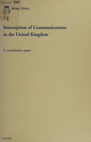 Front cover of Interception of Communication in the United Kingdom by Home Office
