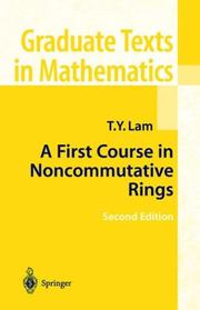 Front cover of A first course in noncommutative rings by T. Y. Lam
