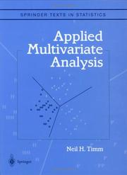 Cover of Applied Multivariate Analysis by Neil H. Timm
