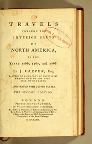 Front cover of Travels through the interior parts of North America, in the years 1766, 1767, and 1798 by Jonathan Carver