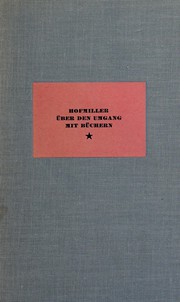 Cover of Über den Umgang mit Büchern by Josef Hofmiller
