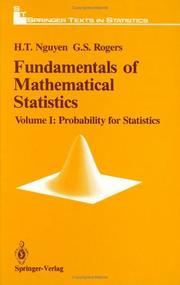 Front cover of Fundamentals of mathematical statistics by Hung T. Nguyen