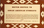 Cover of United service to Indian American students by Home Missions Council of North America