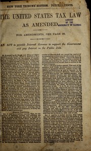 Front cover of The United States tax law as amended by United States