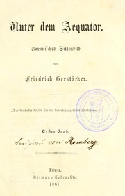 Front cover of Unter dem Äquator by Friedrich Gerstäcker