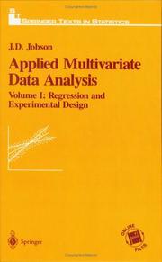 Cover of Applied multivariate data analysis by J. D. Jobson