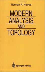 Front cover of Modern analysis and topology by Norman R. Howes
