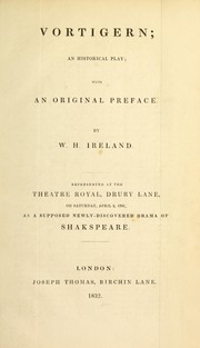 Cover of Vortigern by William Henry Ireland