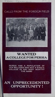 Cover of Wanted--a college for Persia by Unknown