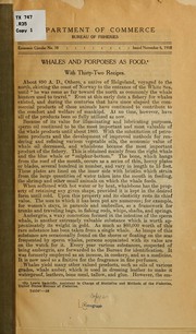 Front cover of Whales and porpoises as food by Lewis] Radcliffe