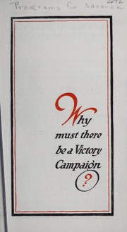 Front cover of Why must there be a victory campaign? by National Committee of Northern Baptist Laymen (U.S.)