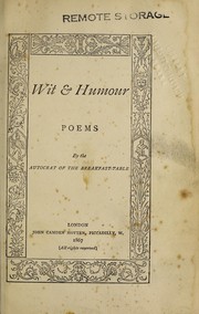 Cover of Wit & humour by Oliver Wendell Holmes, Sr.