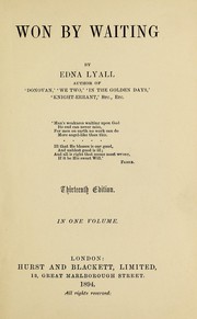 Cover of Won by waiting by Edna Lyall