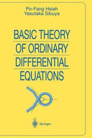 Front cover of Basic theory of ordinary differential equations by Po-Fang Hsieh