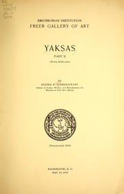 Cover of Yakṣas by Ananda Coomaraswamy