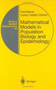 Front cover of Mathematical models in population biology and epidemiology by Fred Brauer