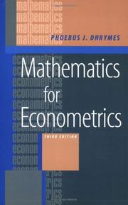 Front cover of Mathematics for econometrics by Phoebus J. Dhrymes
