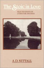 Front cover of The stoic in love by Nuttall, A. D.