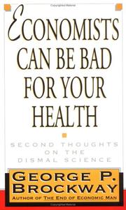 Cover of Economists Can Be Bad for Your Health by George P. Brockway