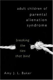 Front cover of Adult Children of Parental Alienation Syndrome by Amy Baker