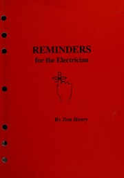 Cover of Reminders for the electrician by Henry, Tom
