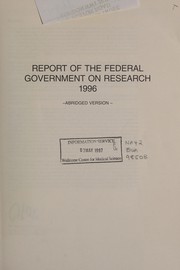 Front cover of Report of the Federal Government on research 1996 by Germany. Bundesministerium für Forschung und Technologie
