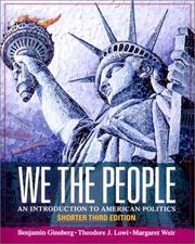 Front cover of We the People, Third Shorter Edition by Benjamin Ginsberg