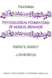 Front cover of Psychological foundations of musical behavior by Rudolf E. Radocy