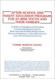 Front cover of After-School and Parent Education Programs for At-Risk Youth and Their Families by Tommie Morton-Young