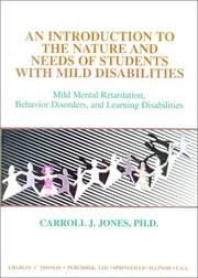 Front cover of An introduction to the nature and needs of students with mild disabilities by Carroll J. Jones