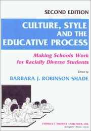 Front cover of Culture, Style, and the Educative Process by Barbara J. Robinson, Ph.D. Shade