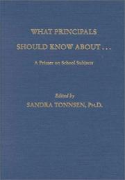 Front cover of What Principals Should Know About by Sandra Tonnsen