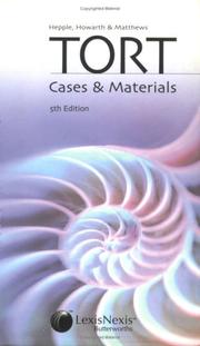 Front cover of Hepple, Howarth and Matthews' Tort by D. Howarth