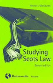 Cover of Studying Scots law by Hector L. MacQueen