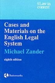 Cover of Cases and materials on the English legal system by Michael Zander