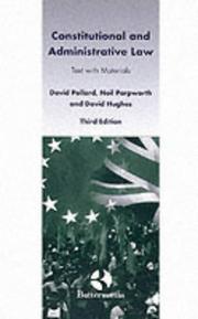 Front cover of Constitutional and administrative law by Pollard, David