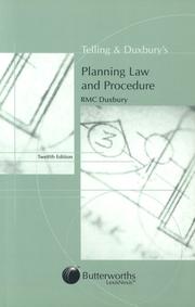 Front cover of Telling and Duxbury's planning law and procedure by Robert Duxbury