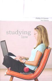 Cover of Studying Law by Phillip H. Kenny