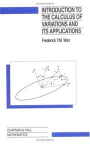 Cover of Introduction to the calculus of variations and its applications by Frederic Y. M. Wan