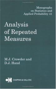 Front cover of Analysis of repeated measures by M. J. Crowder