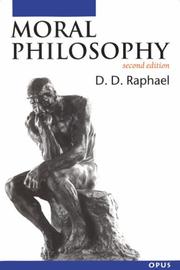 Cover of Moral philosophy by D. D. Raphael