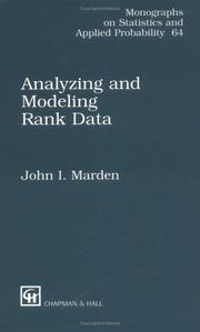 Cover of Analyzing and modeling rank data by John I. Marden