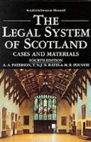 Front cover of The legal system of Scotland by Alan Paterson